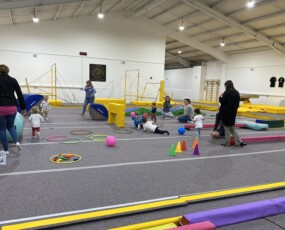 children and teachers in Celebrate Gymnastics Club